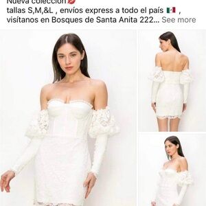 Elegant White Off-Shoulder Lace Dress
